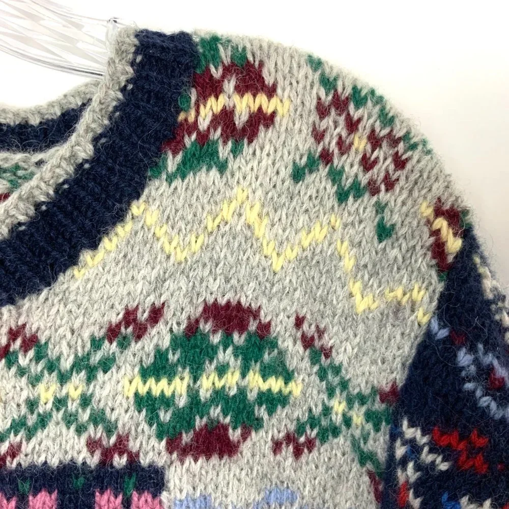 Vintage Susann D Fair Isle Wool Knit Winter Sweater Sz M - Picture 3 of 16